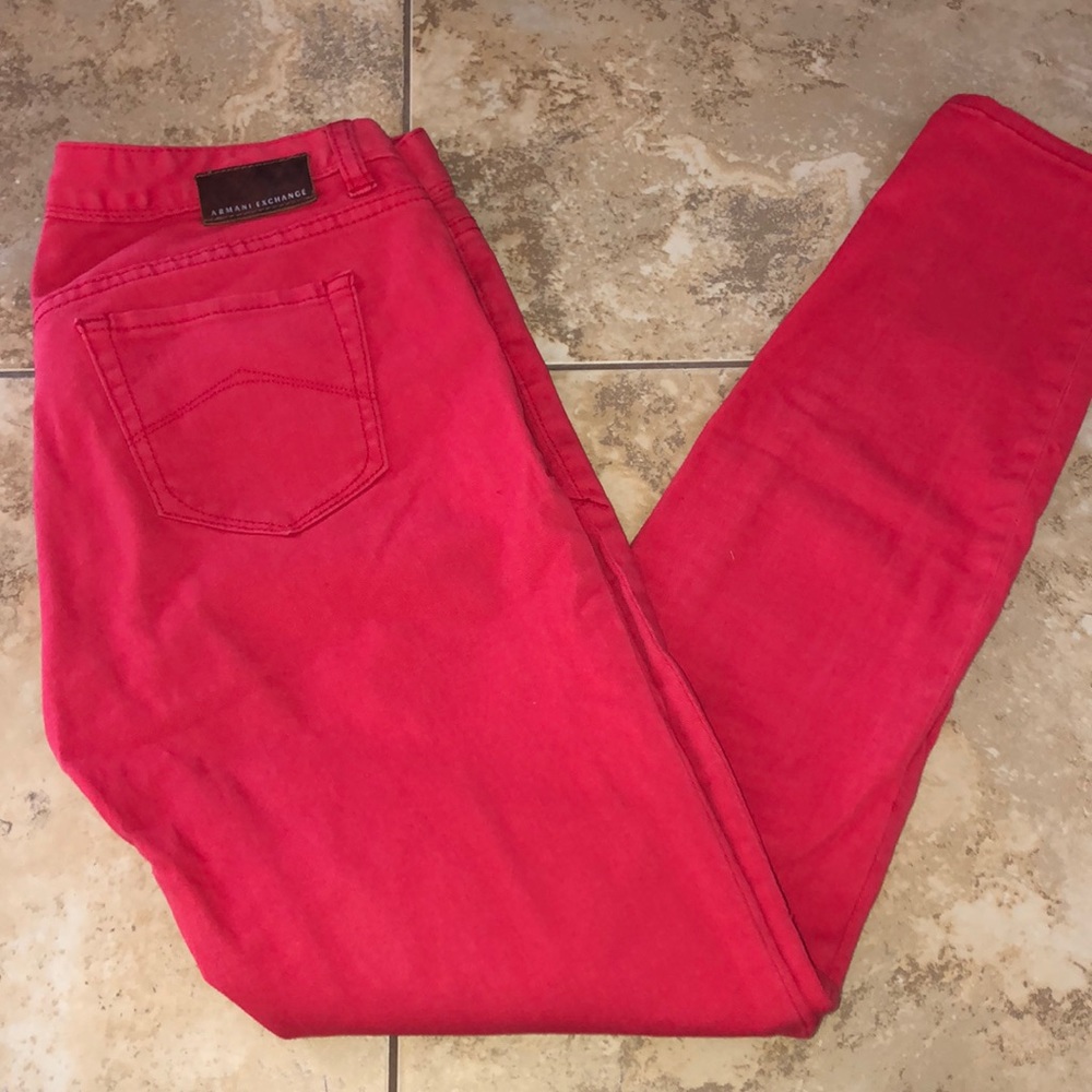 Armani Exchange Red Skinny Denim Jeans